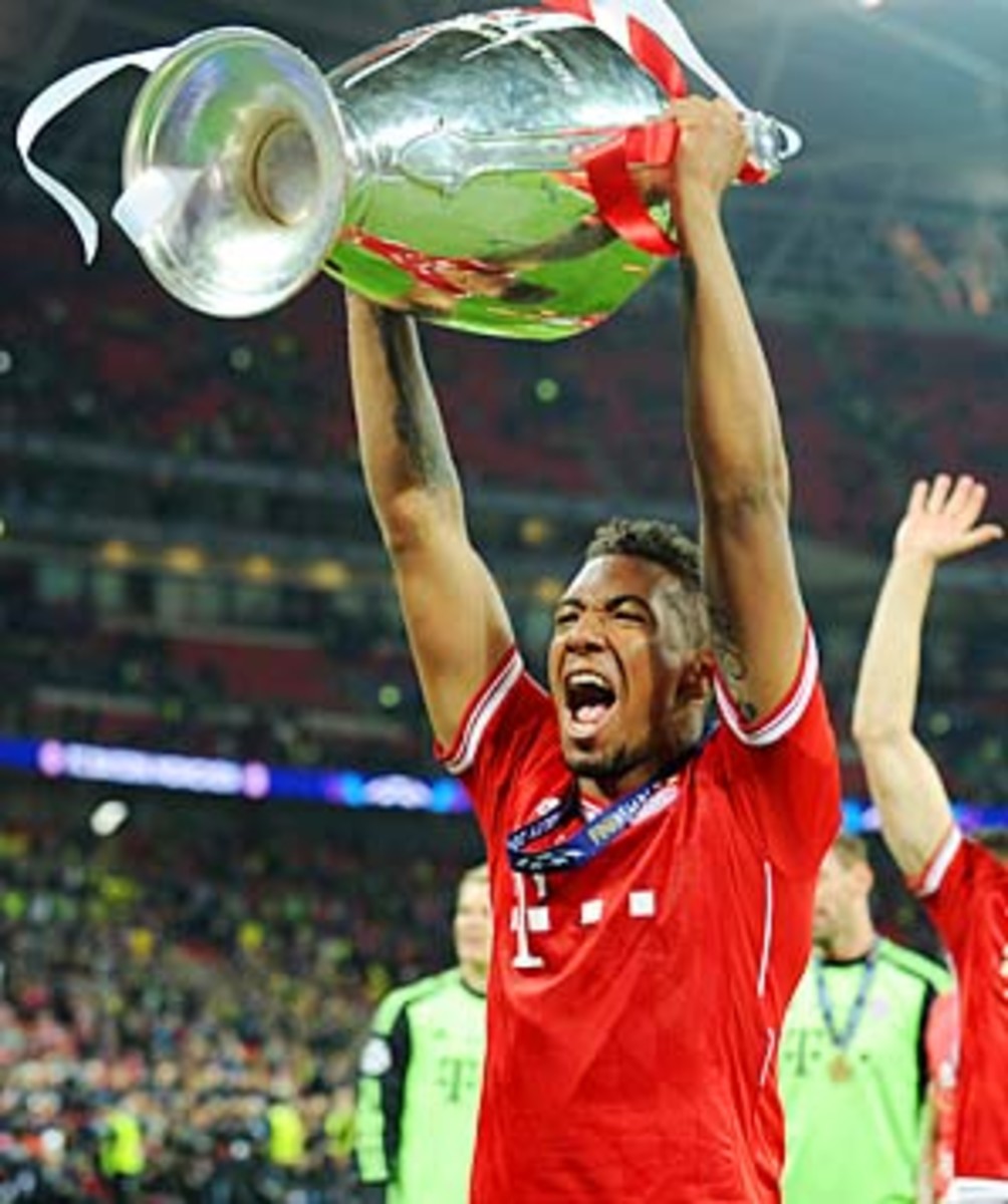 The author, with Jerome Boateng's Champions League medal.