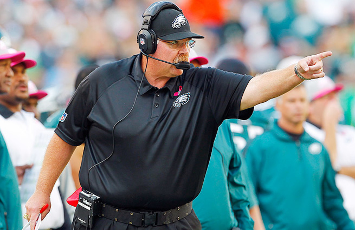 Andy Reid spent 14 years with the Eagles, leading them to five NFC title games and one Super Bowl.