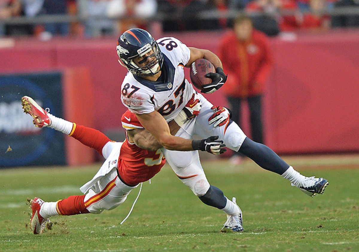 Eric Decker (87) has been solid this season, but his performance in Week 13 was truly a star turn.