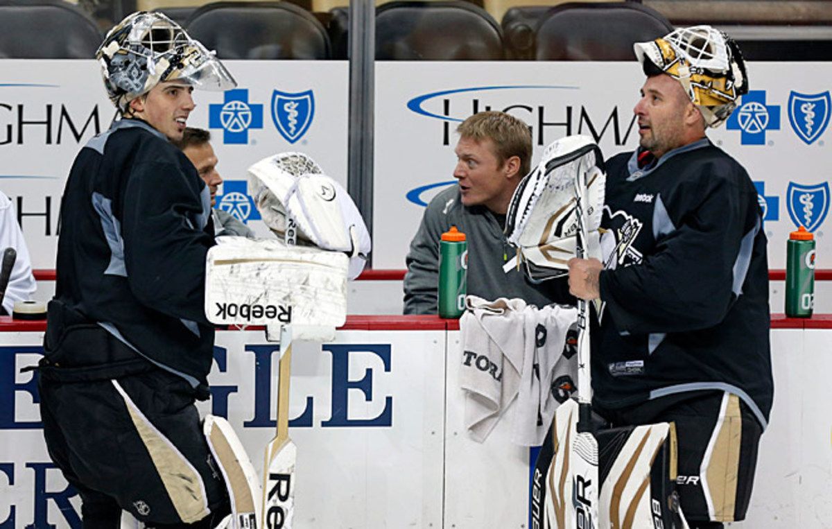 The acquisition of Tomas Vokoun (right) will give Marc-Andre Fleury a reliable veteran backup.