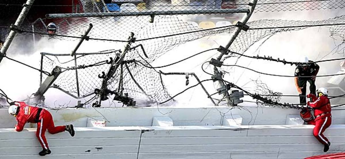 A scary crash at Saturday's Nationwide event injured more than 30 people and raised safety concerns.