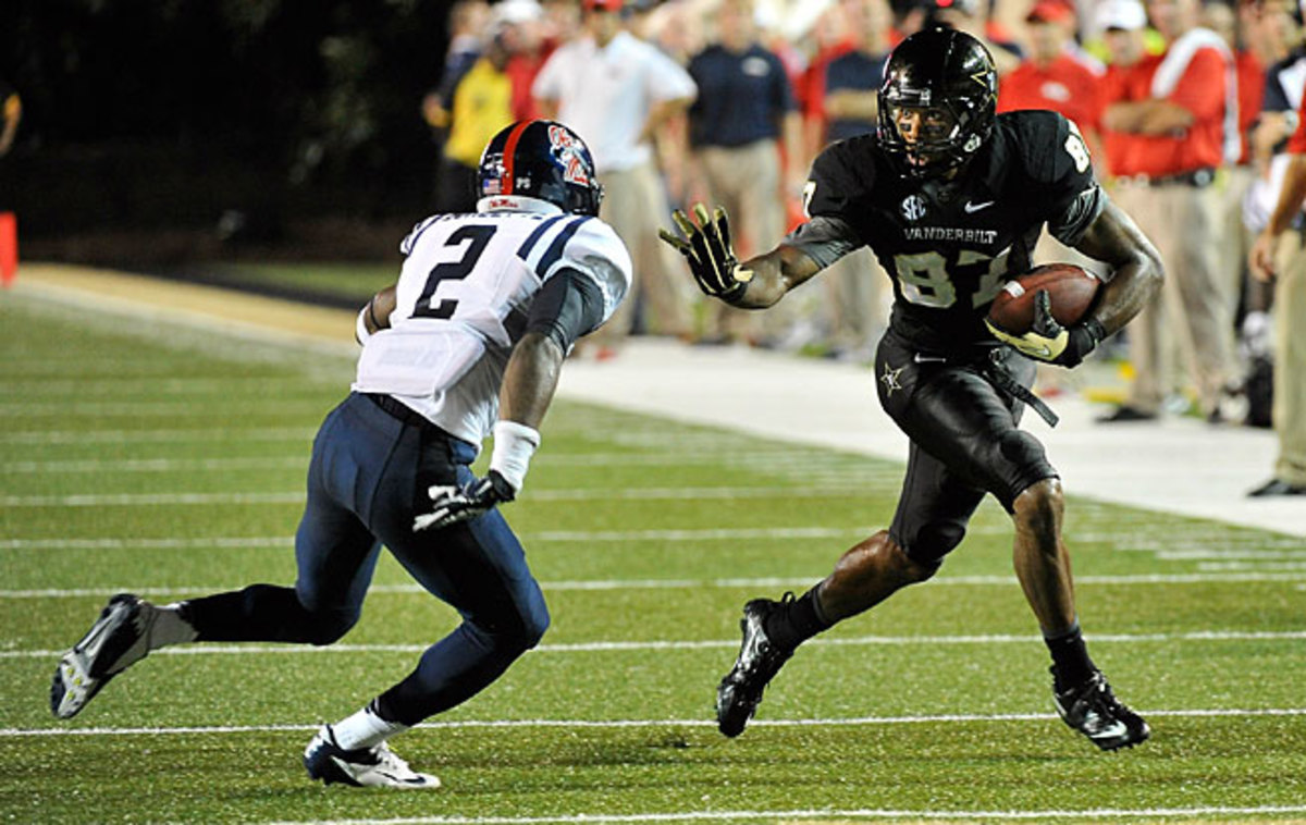 Vandy's Jordan Matthews returned to the game last Thursday moments after throwing up on the field.