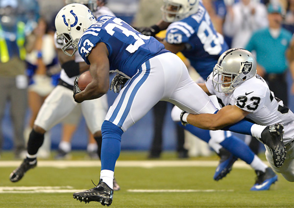 Vick Ballard gained 63 yards on 13 carries against the Raiders in Week 1.