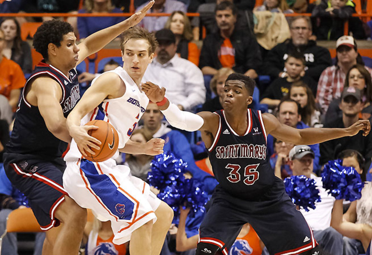 Brad Waldow (left) has been one of St. Mary's best defenders, blocking two shots a game.