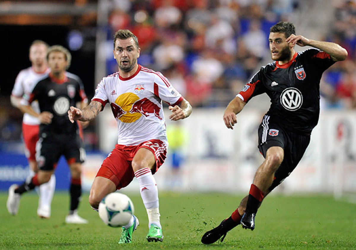 Jonny Steele (left) and the Red Bulls scored a lackluster victory over D.C. United on Saturday.