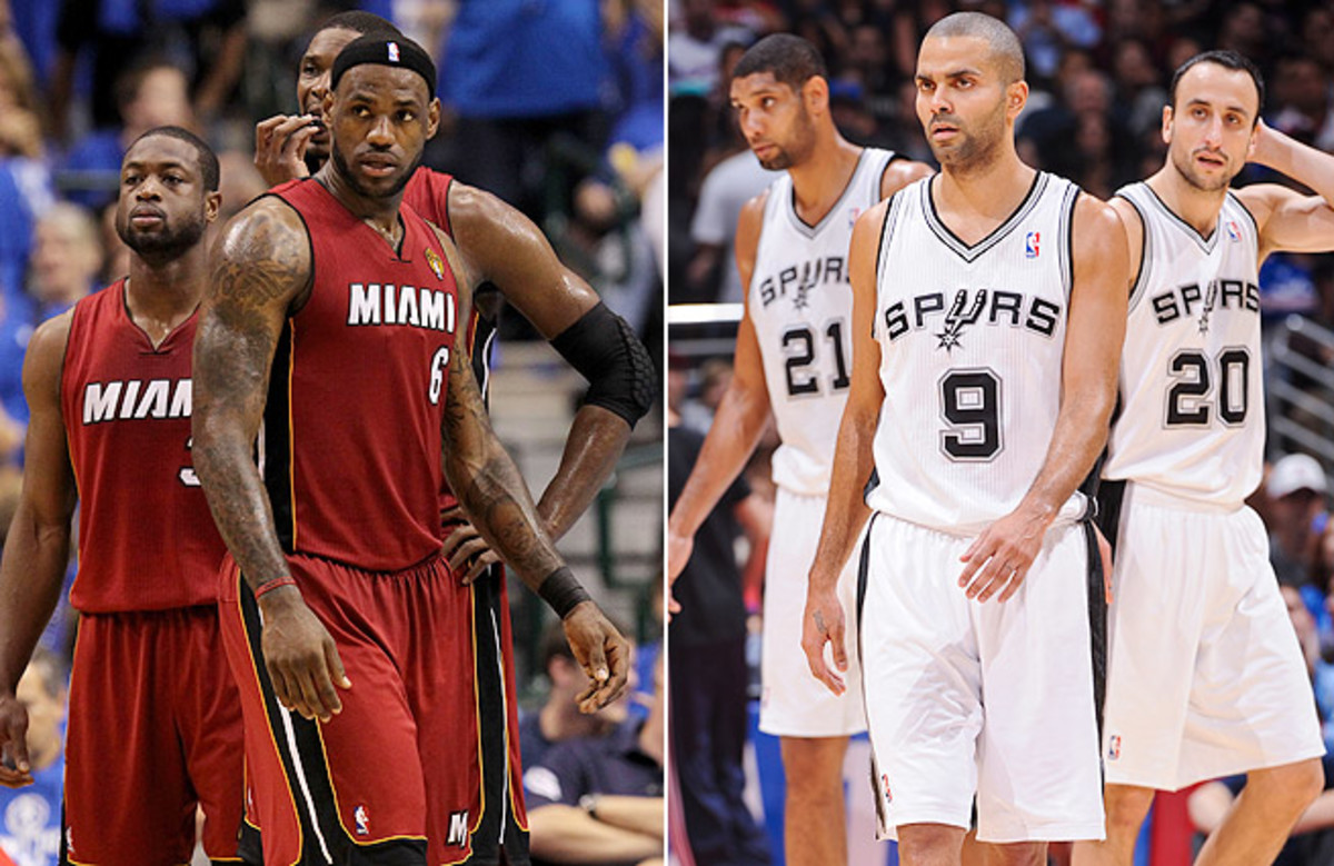 The Heat and Spurs will face off in Game 1 of the NBA Finals Thursday night in Miami at 9 p.m. ET.