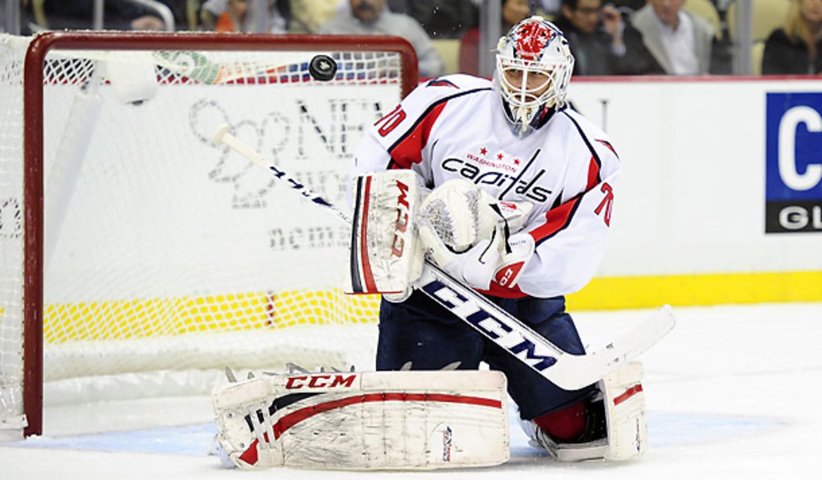 Braden Holtby has had a terrible start to 2013, but improved against Florida. [Jeanine Leach/Icon SMI]
