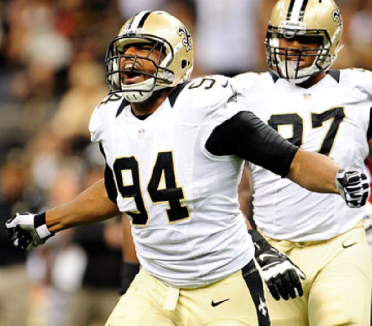 Cameron Jordan is tied for ninth in the NFL with three sacks. (Stacy Revere/Getty Images)