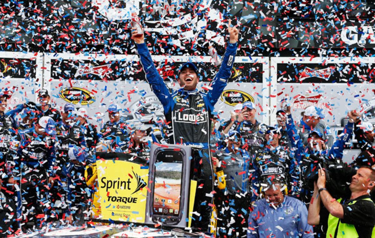 Jimmie Johnson held on to claim the second Daytona 500 victory of his career on Sunday.