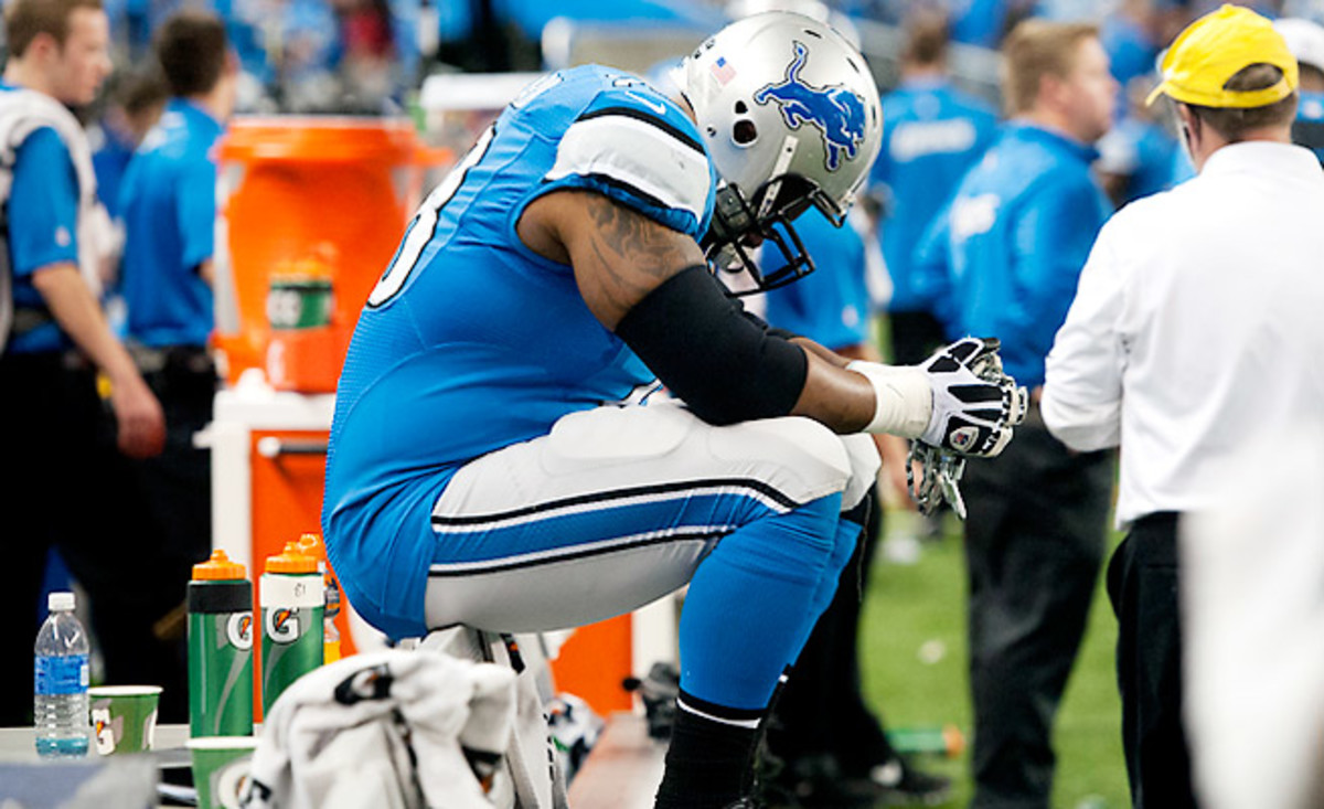 Lions right tackle Corey Hilliard couldn't bear to watch the final seconds of their loss to the Ravens.