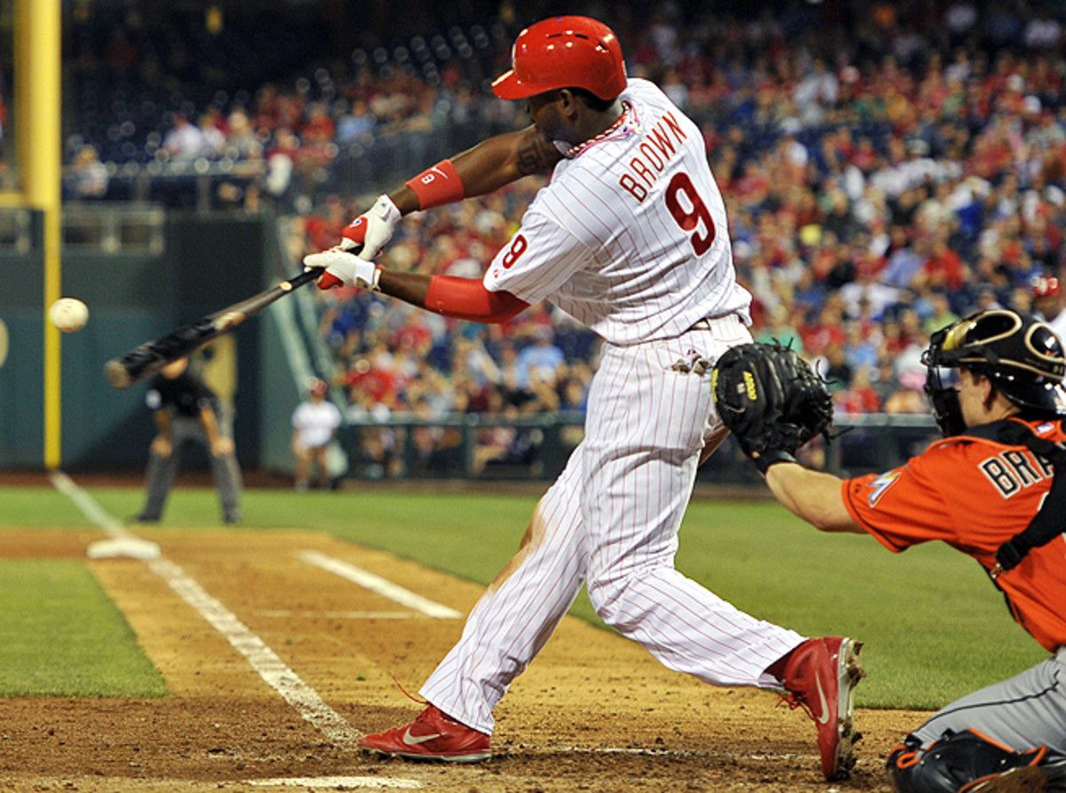 Domonic Brown has 18 home runs through 59 games this season -- an unprecedented rate for him.