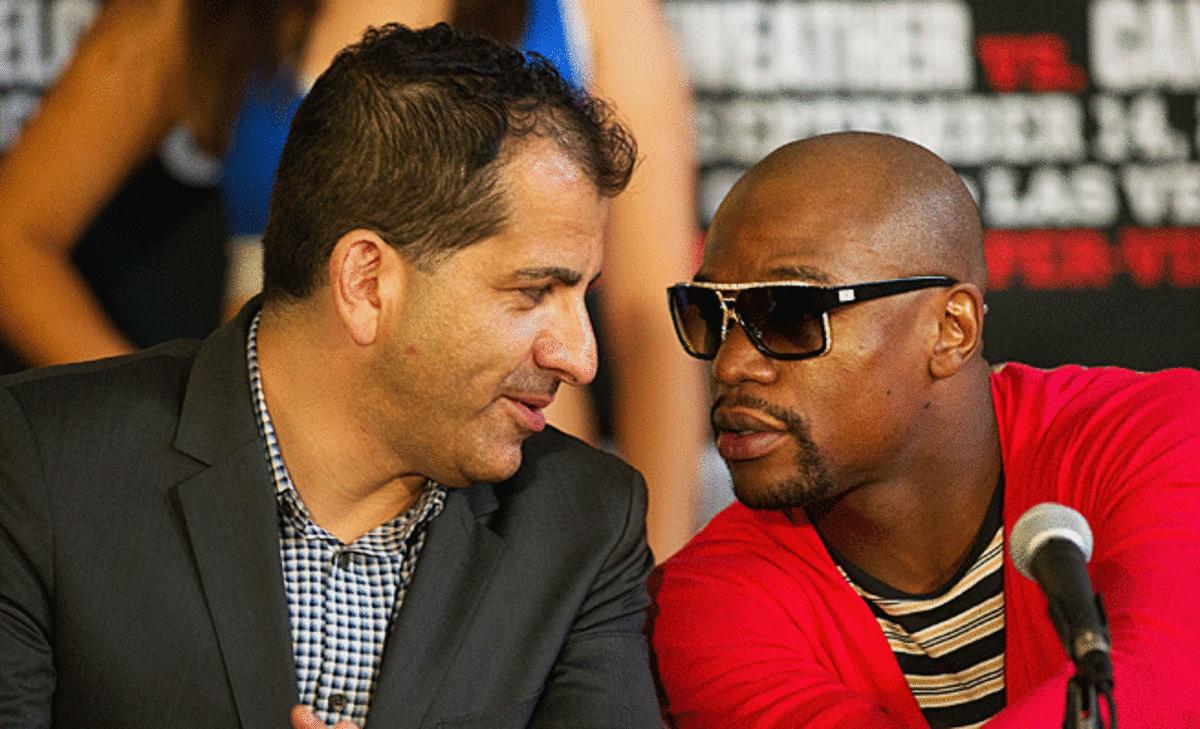 Floyd Mayweather (right) helped Stephen Espinoza (left) toward a banner year for Showtime boxing.