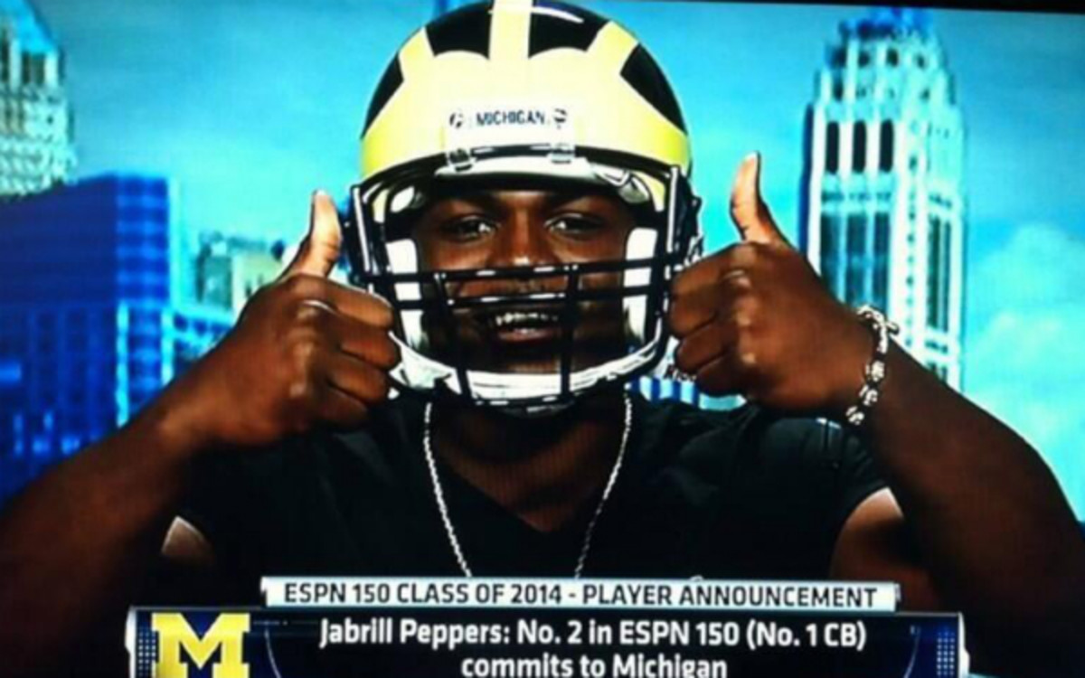 Jabrill Peppers, the No. 1-ranked 2014 cornerback, will attend Michigan. (Twitter/@PCFB_Live)