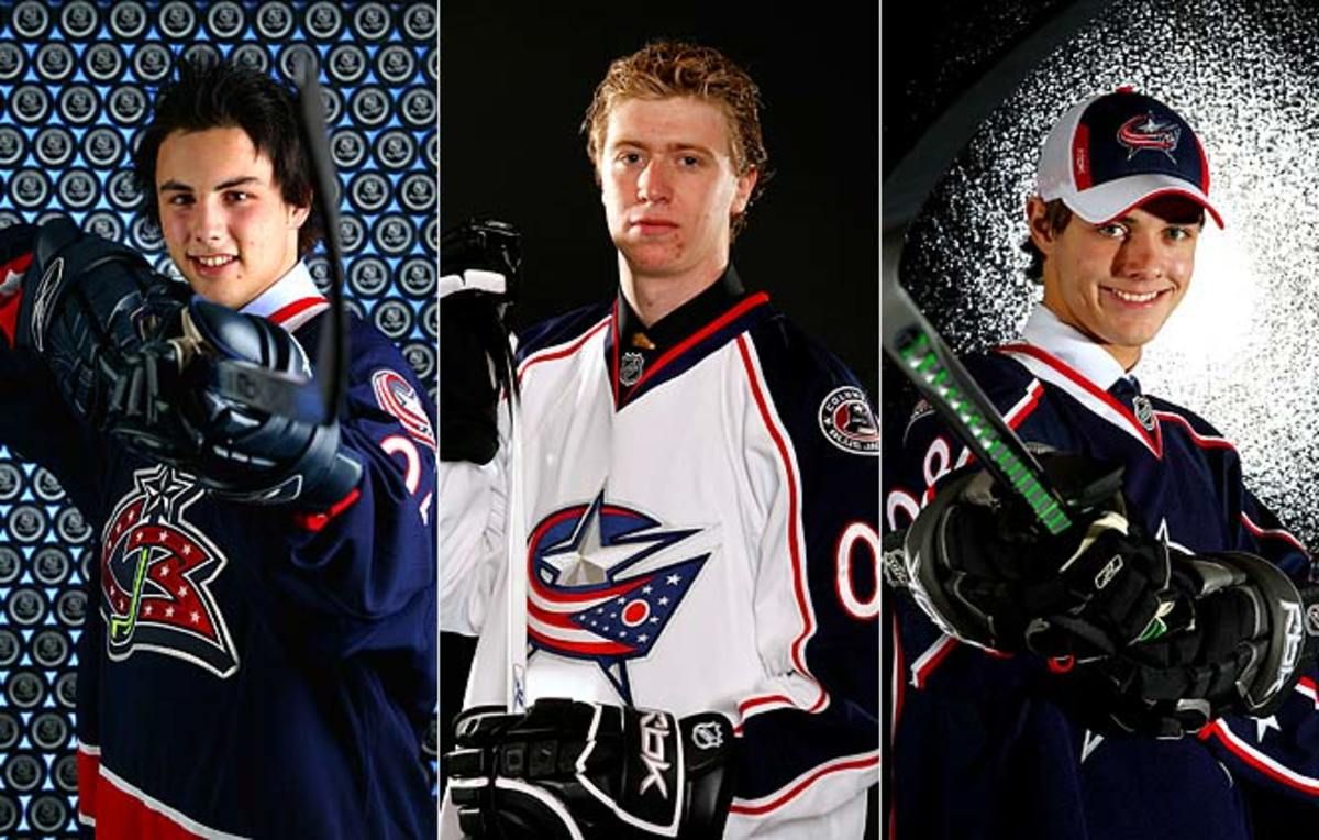Derick Brassard, Jakub Voracek and Nikita Filatov