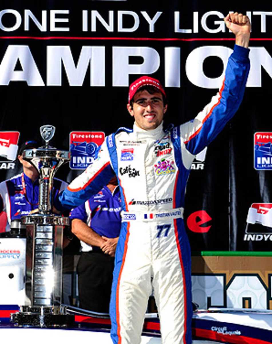 Indy Lights champ Tristan Vautier testing an Indy car for Sam Schmidt