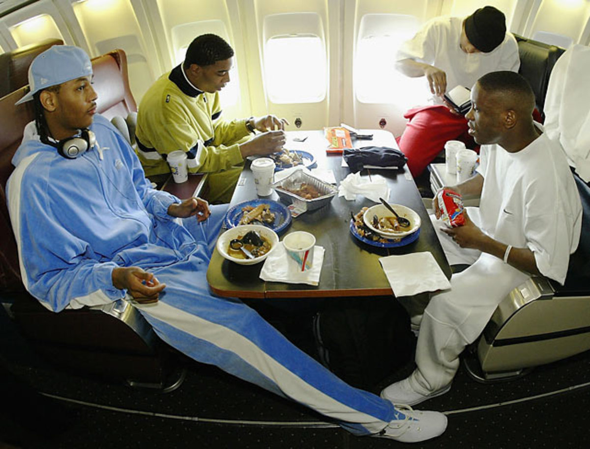 Carmelo Anthony, Rodney White, Earl Boykins and Andre Miller