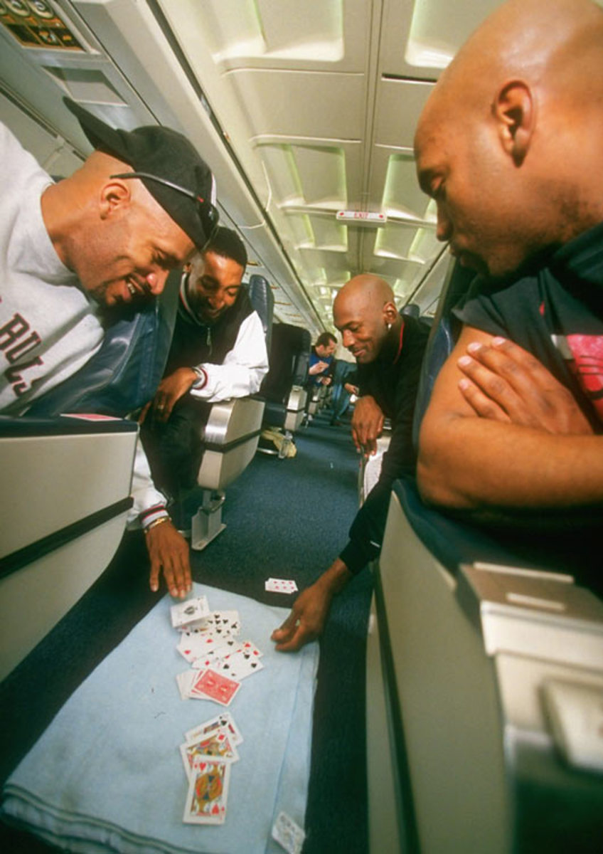 Ron Harper, Scottie Pippen and Michael Jordan