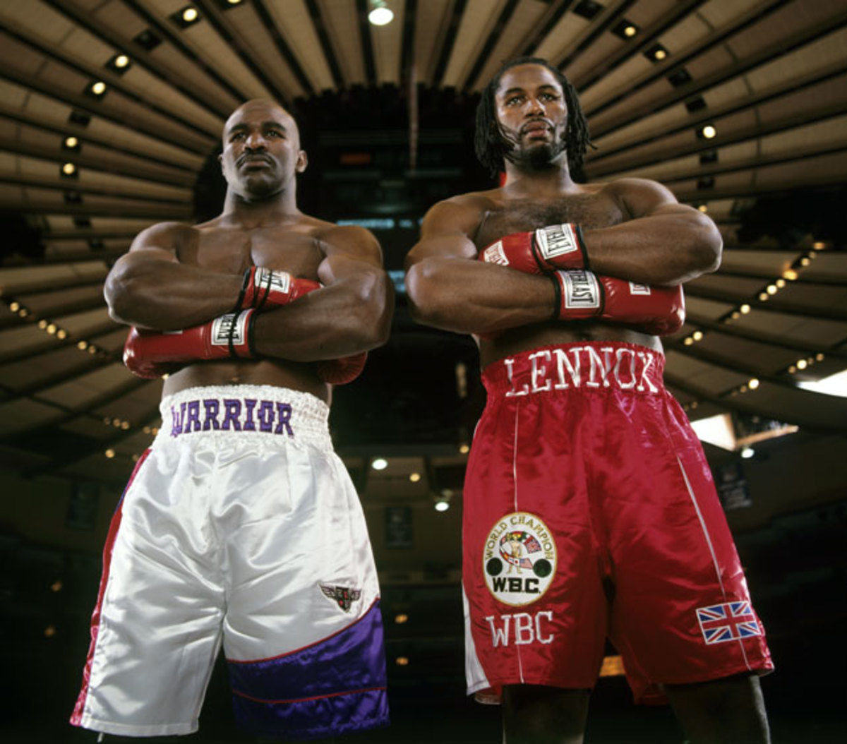 Evander Holyfield and Lennox Lewis 