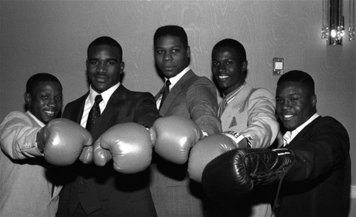 Pernell Whitaker, Evander Holyfield, Tyrell Biggs, Mark Breland and Meldrick Taylor