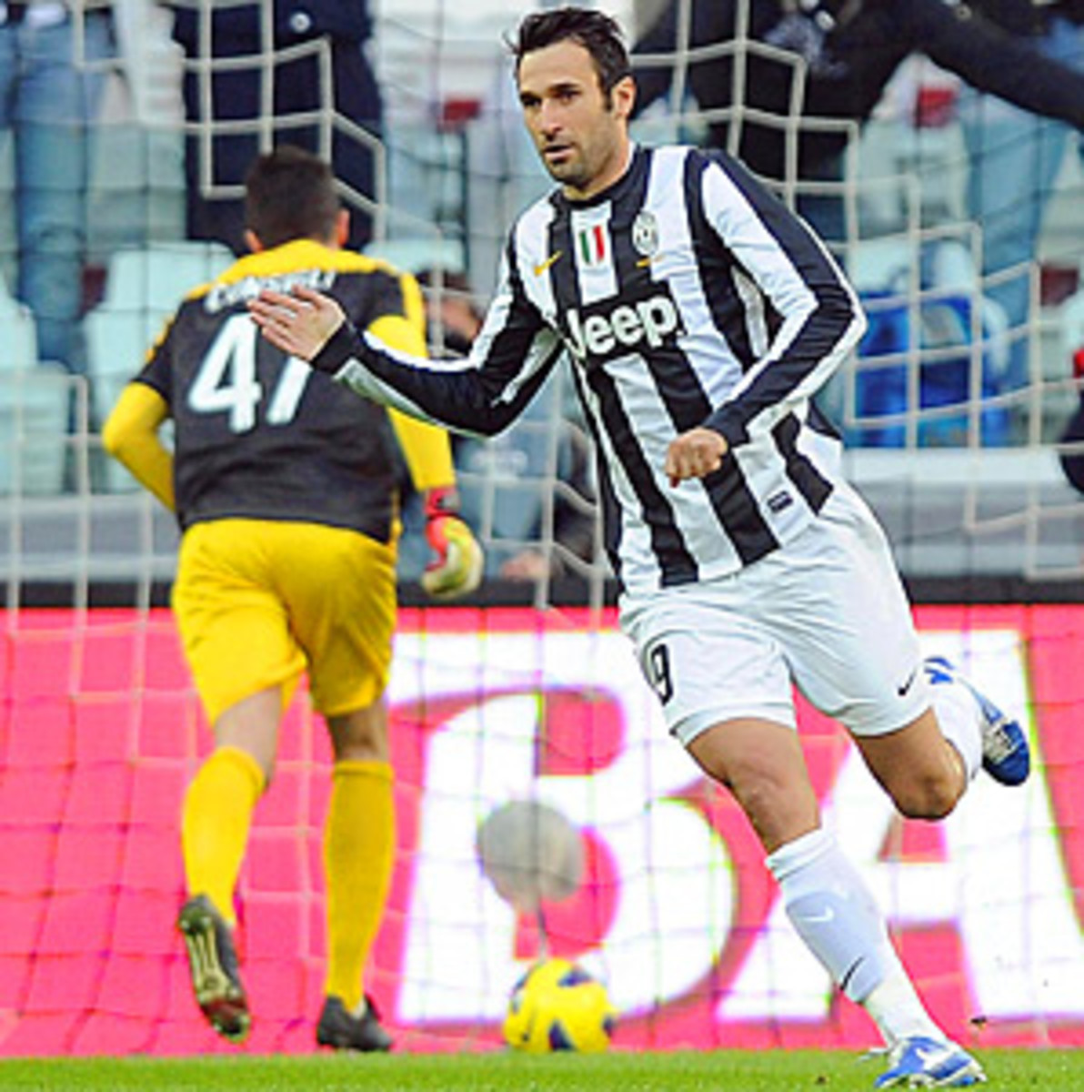 Mirko Vucinic scored one of Juventus' three goals against Atalanta.