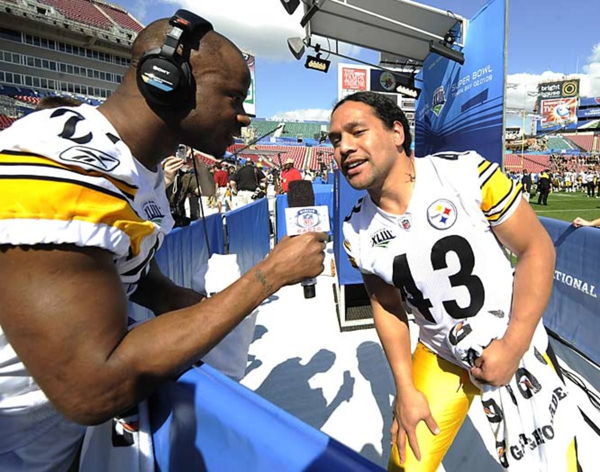Troy Polamalu interviewed by his teammate Ike Taylor