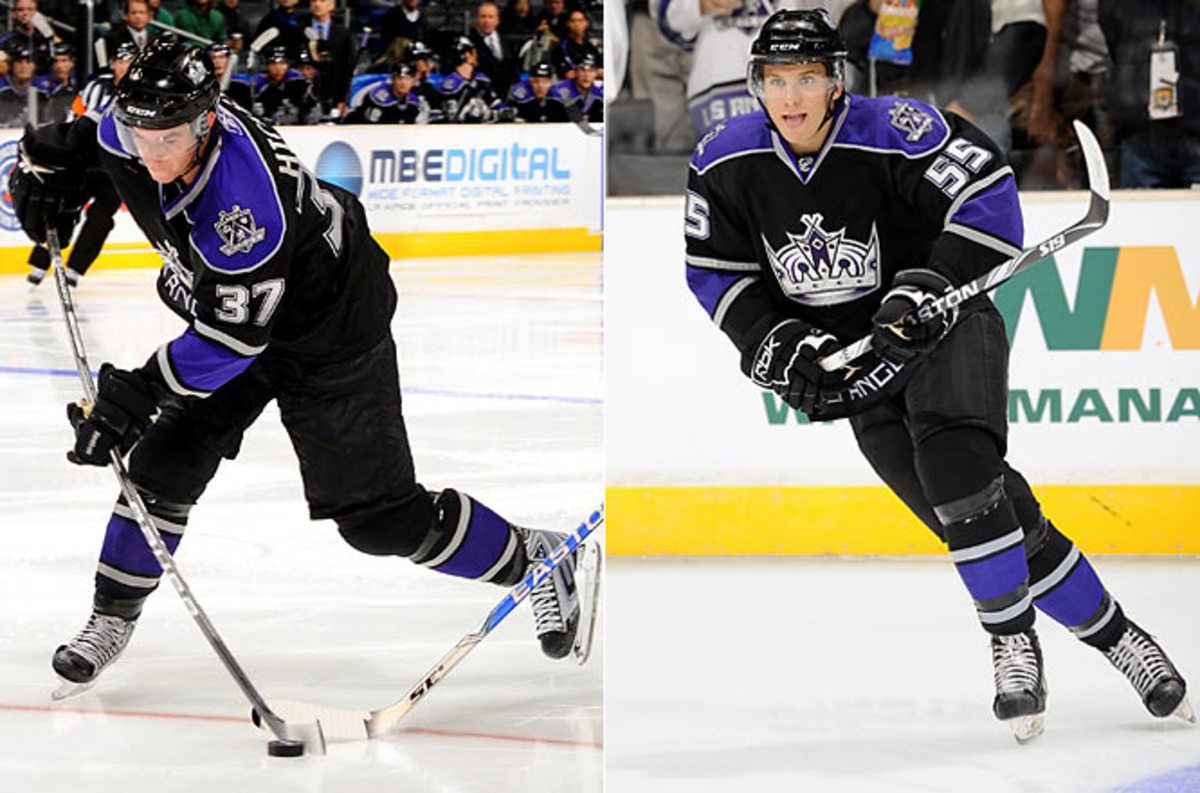 Thomas Hickey (D) and Brayden Schenn (C)