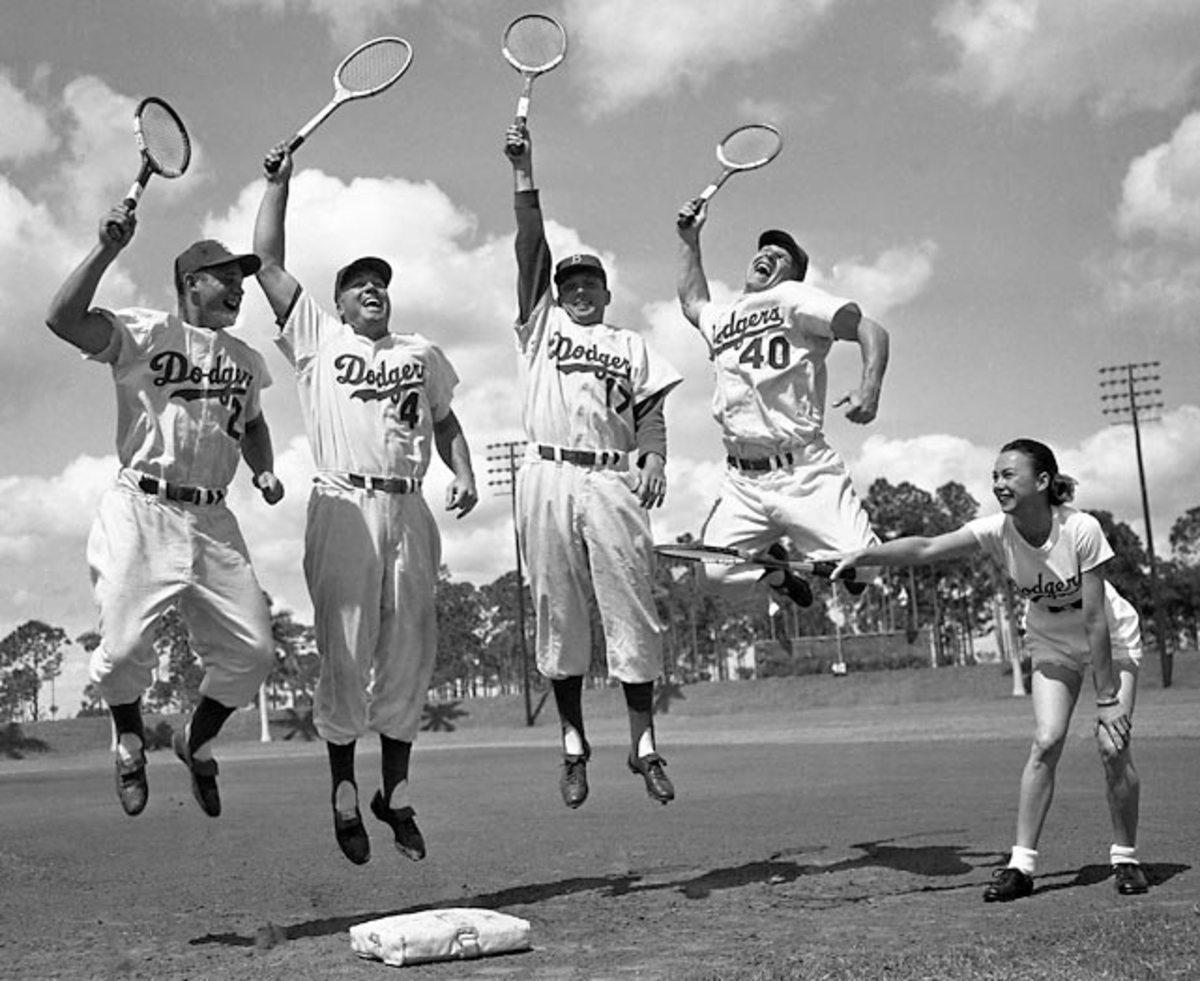 Gussie Moran, Don Zimmer, Duke Snider, Carl Erskine and Walt Moryn