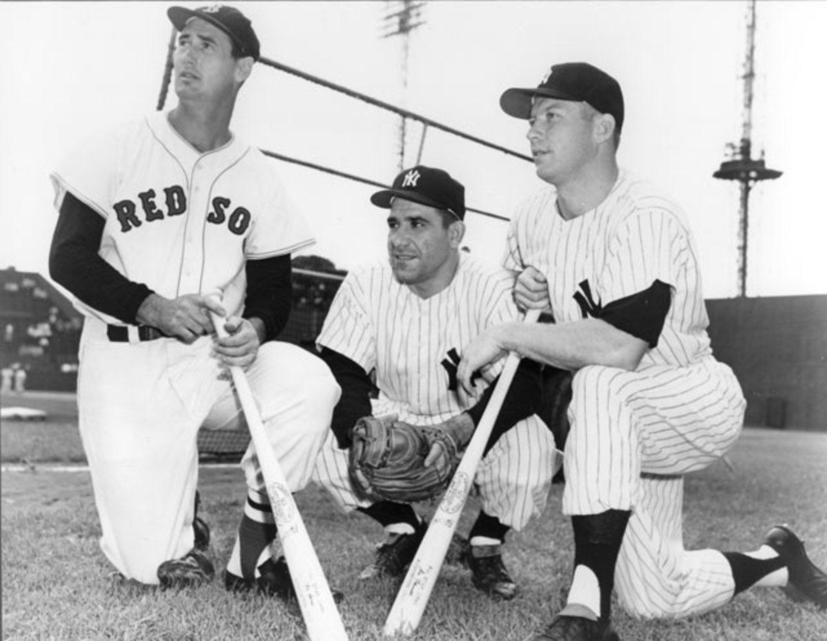 Ted Williams, Yogi Berra and Mickey Mantle