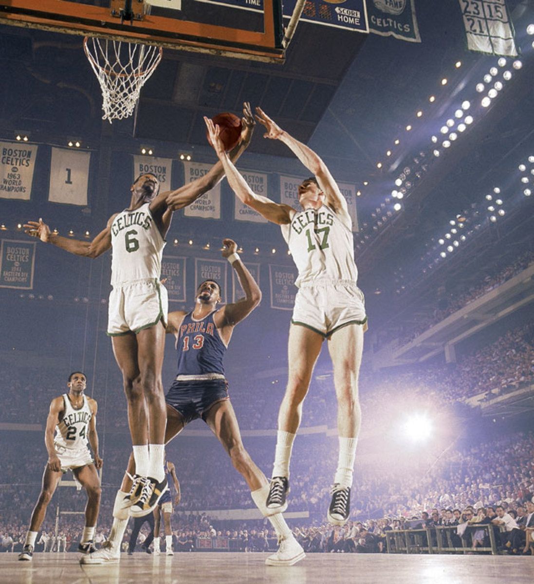 Bill Russell, Wilt Chamberlain and and John Havlicek