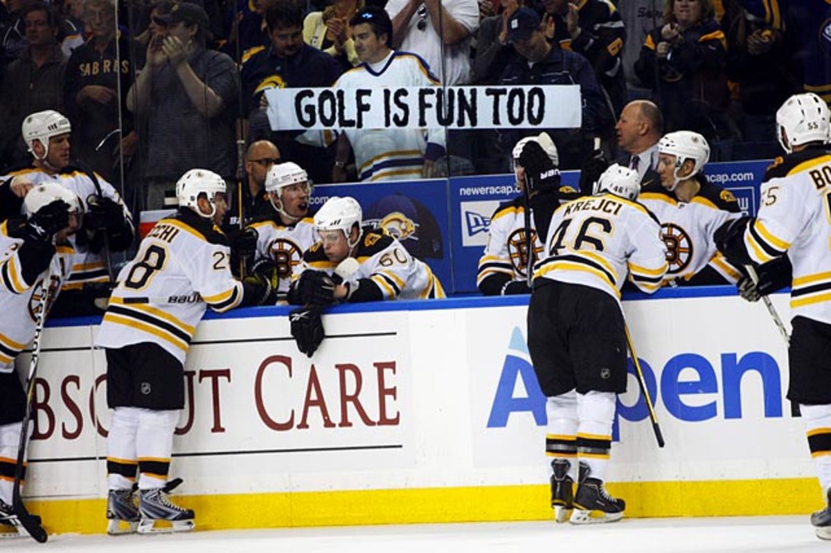 NHL Playoff Fan Signs Sports Illustrated