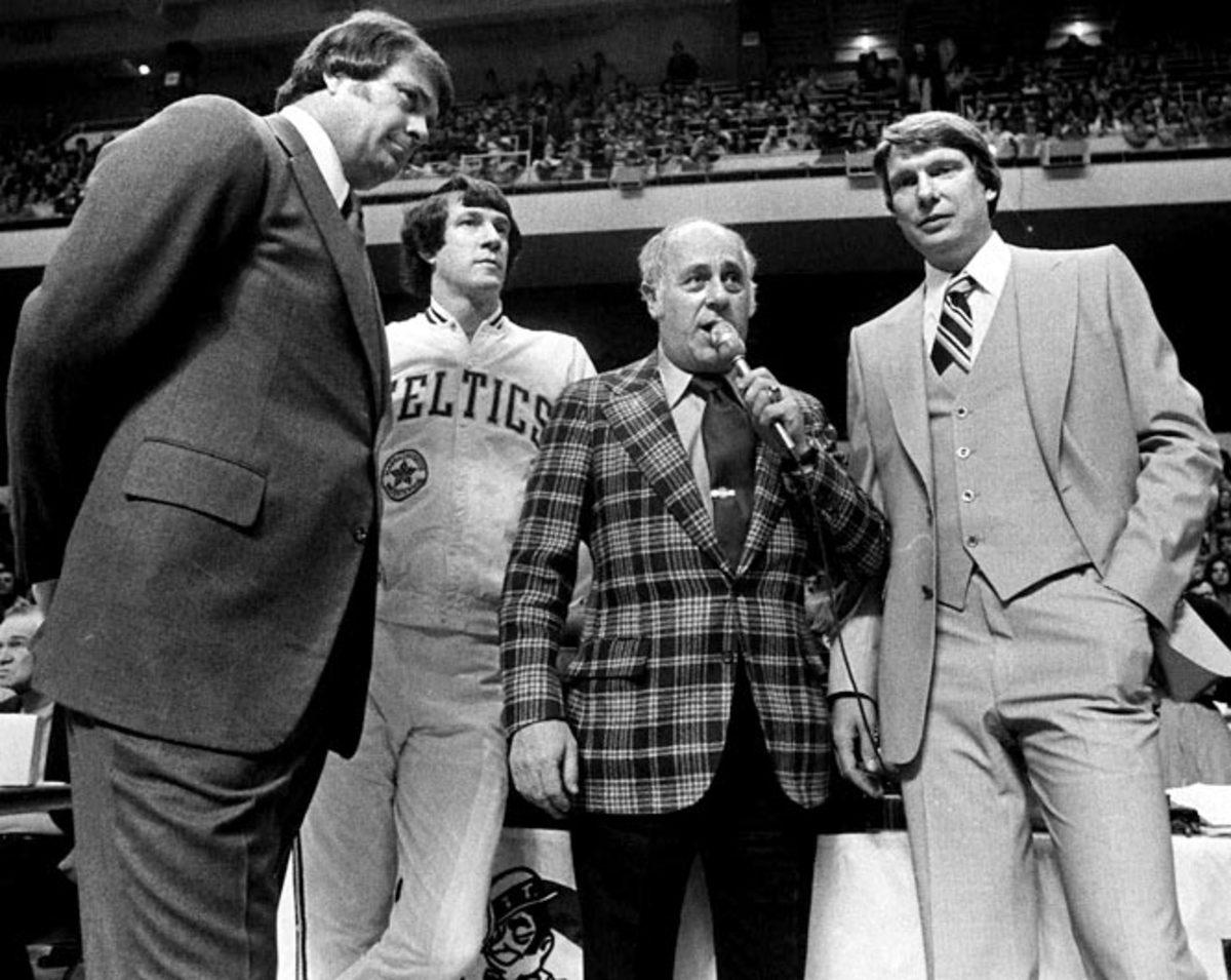 Don Nelson, Tommy Heinsohn, Red Auerbach and John Havlicek 