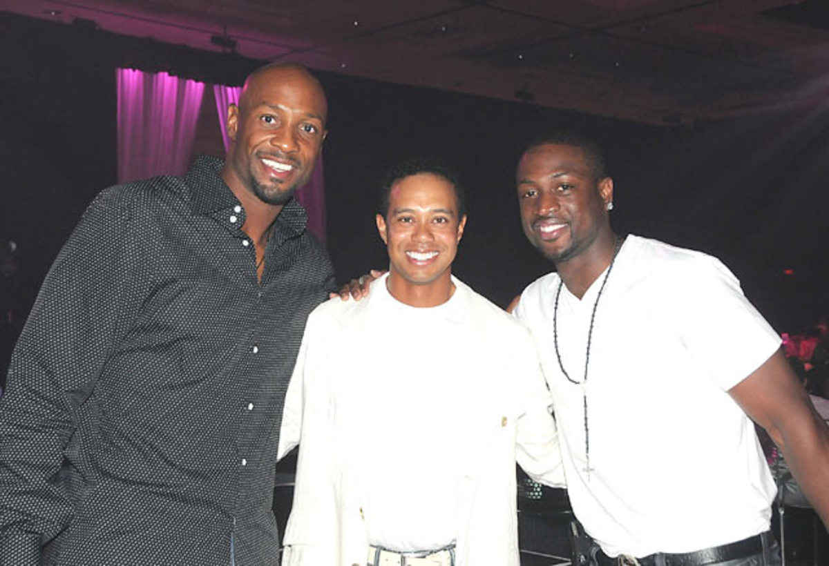 Alonzo Mourning, Tiger Woods and Dwyane Wade