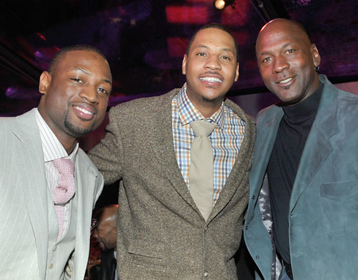 Dwyane Wade, Carmelo Anthony, and Michael Jordan