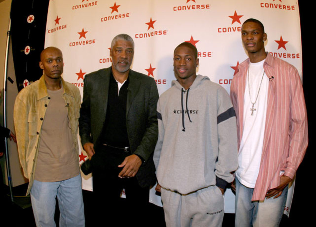 Ric Wilson, Julius Erving, Dwyane Wade and Chris Bosh