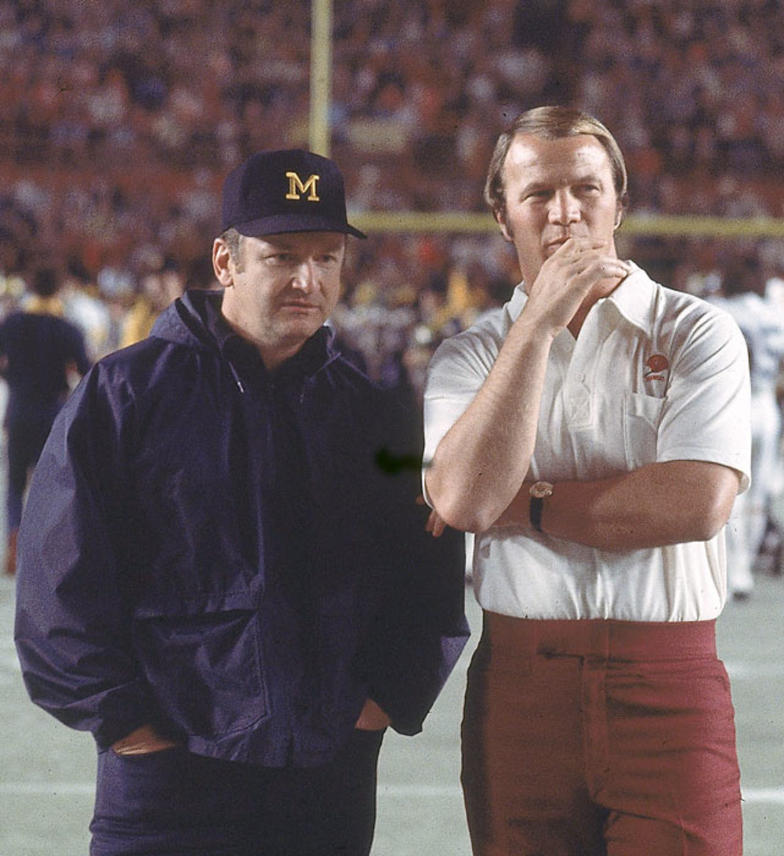 Bo Schembechler and Barry Switzer 