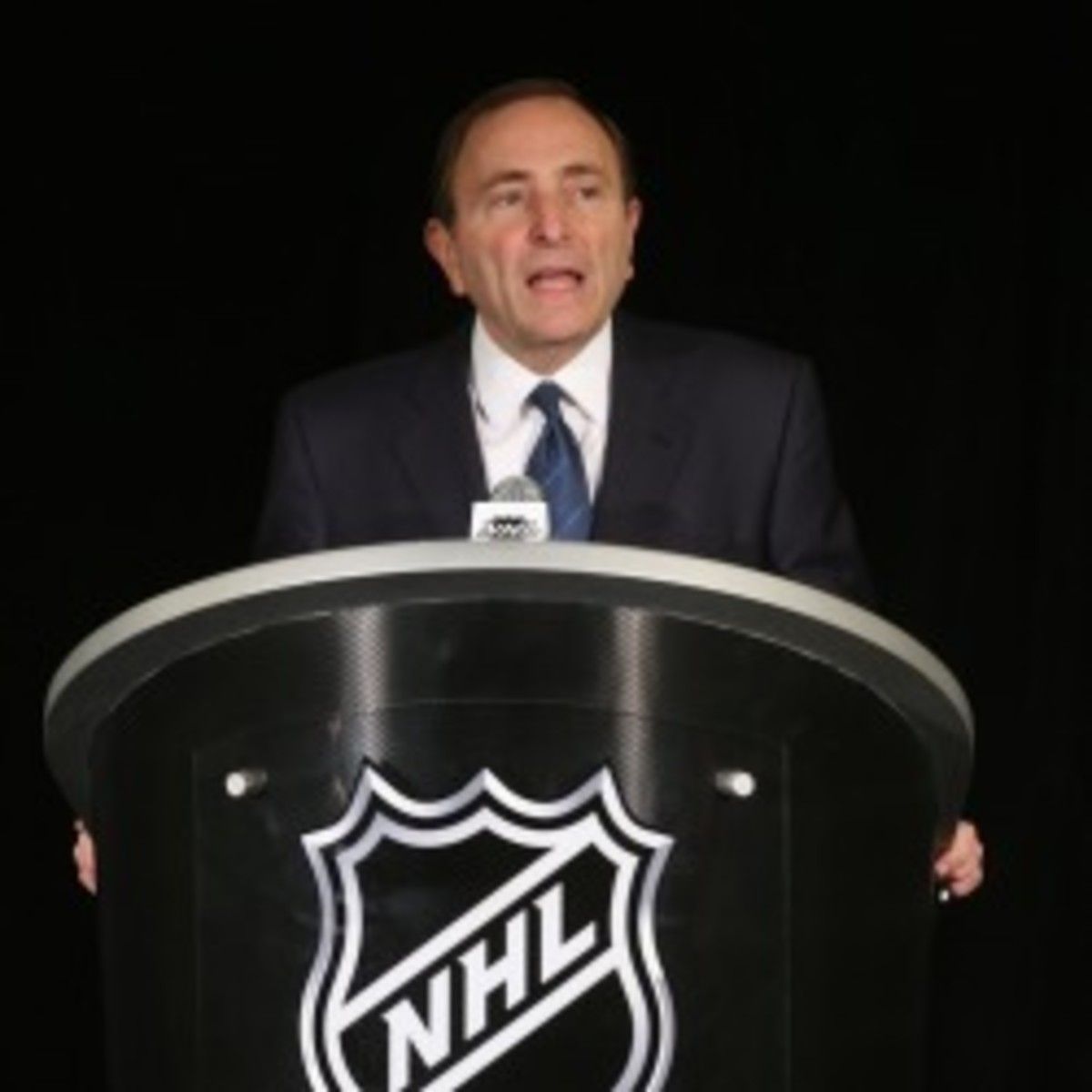 NHL Commissioner Gary Bettman's league is now in the 91st day of the lockout. (Bruce Bennett/Getty Images)
