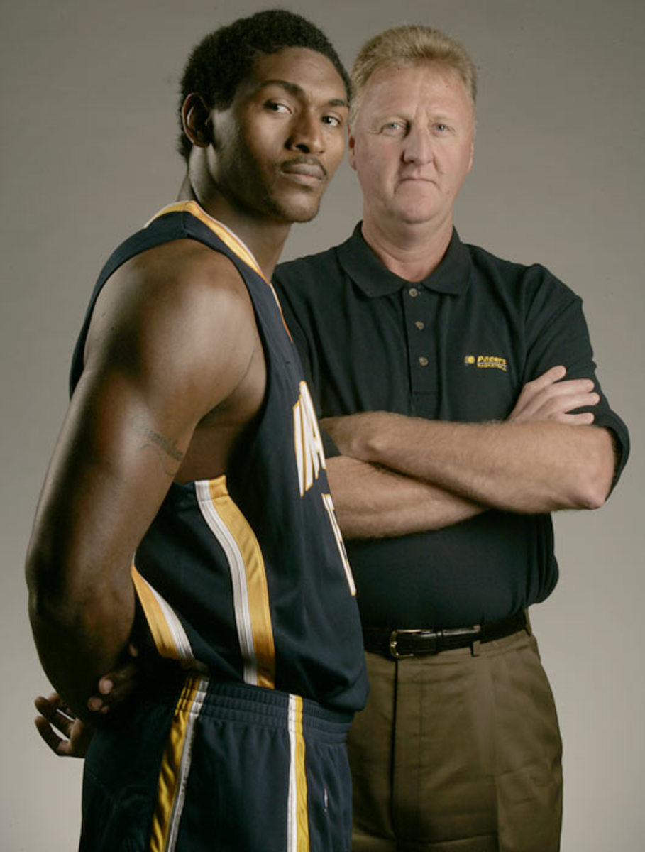 Larry Bird and Ron Artest 