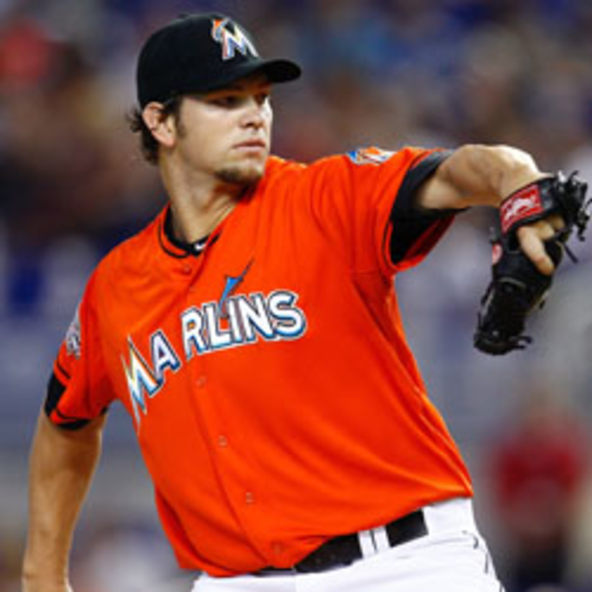 during a game against the at Marlins Park on July 29, 2012 in Miami, Florida.