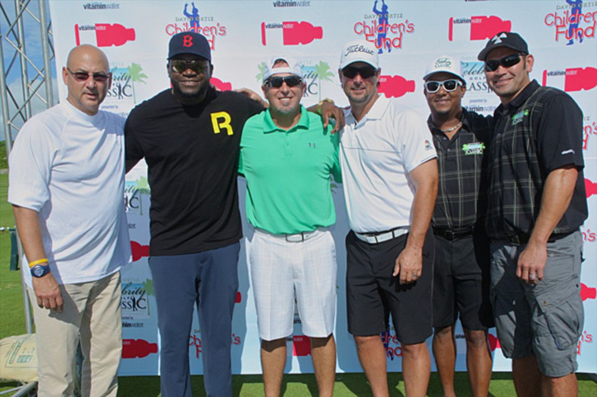 Terry Francona, David Ortiz, Kevin Millar, Tim Wakefield, Pedro Martinez and Johnny Damon