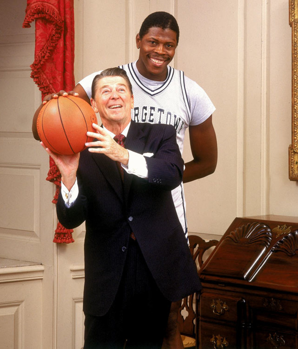 Ronald Reagan and Patrick Ewing