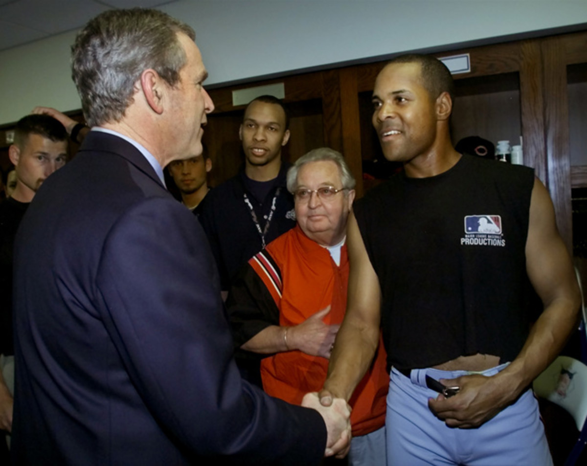 George W. Bush and Barry Larkin
