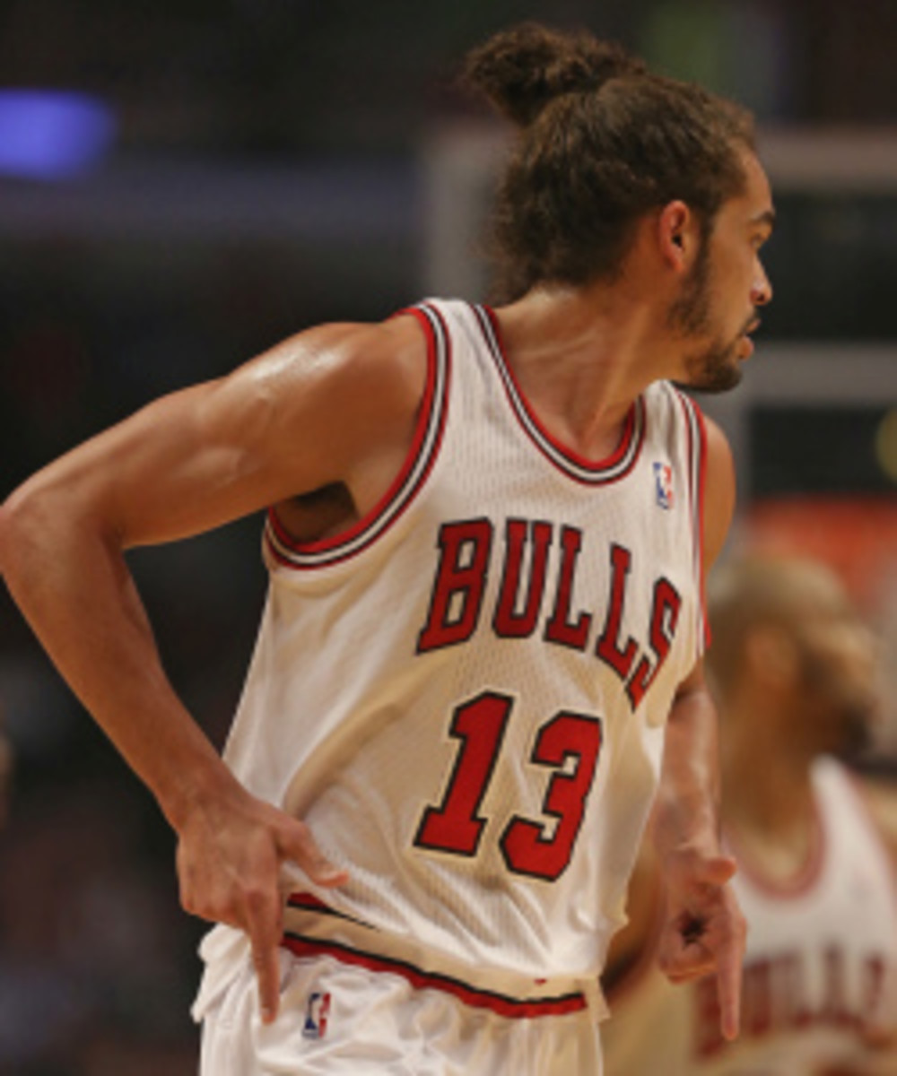 Joakim Noah said he's putting an end to his in-game "finger gun" routine. ( Jonathan Daniel/Getty Images)