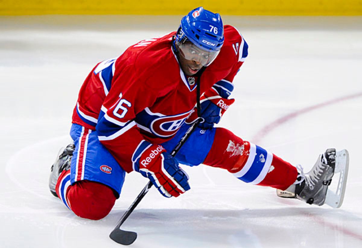 NHL free agent P.K. Subban of the Canadiens in negotiating a new contract.