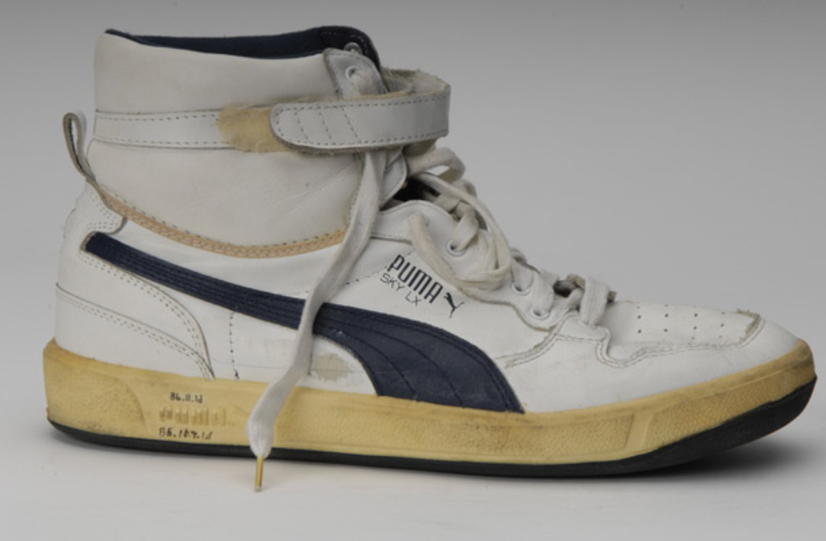 Pumas worn by Alex English in 1986. (David Berkwitz/SI)