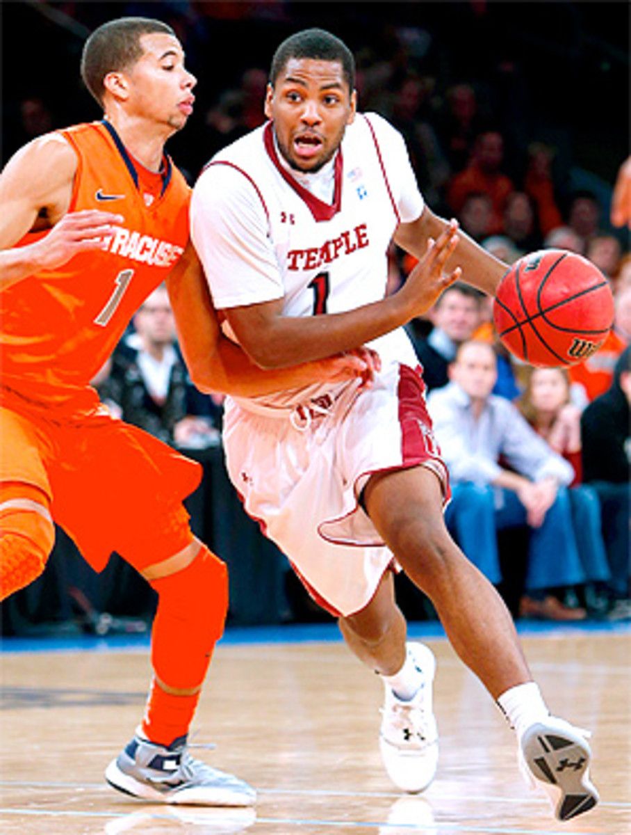 Temple's guard Khalif Wyatt had 33 points in the Owls' upset over Syracuse.