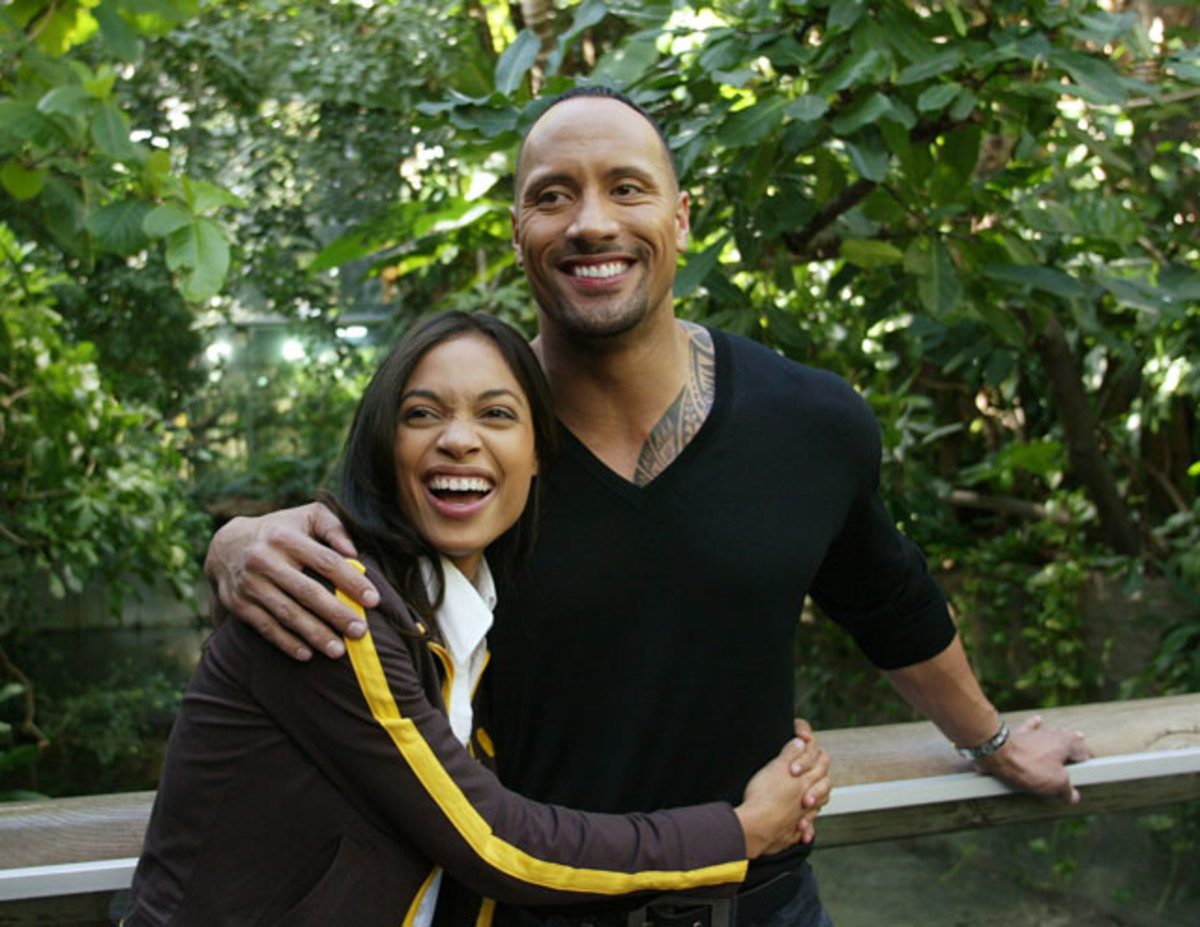 The Rock and Rosario Dawson