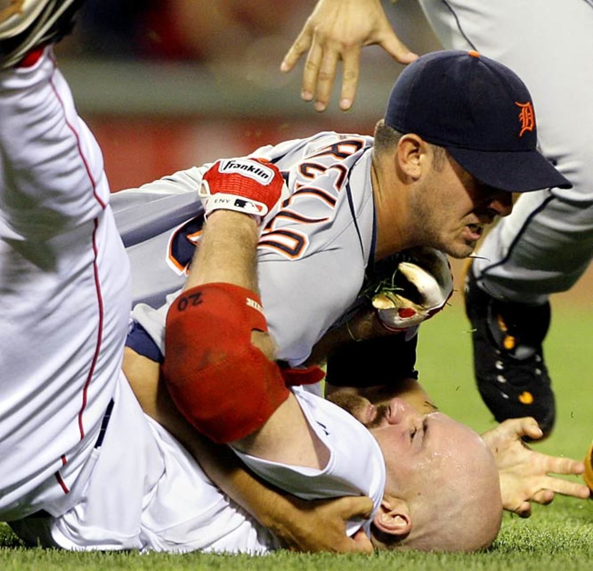 Rick Porcello hits Kevin Youkilis