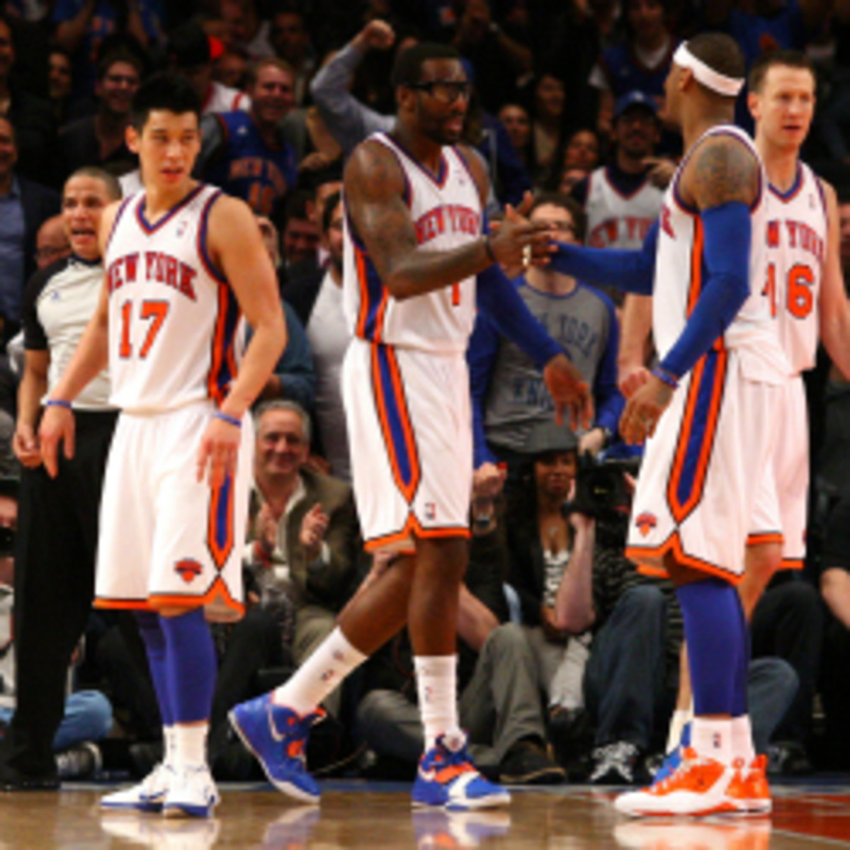 Jeremy Lin, A'mare Stoudemire, Carmelo Anthony