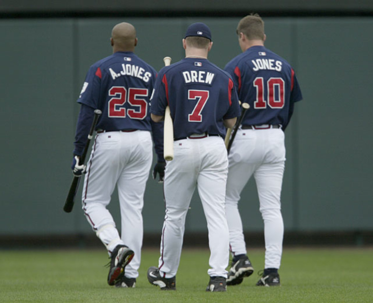 Andruw Jones, J.D. Drew and Chipper Jones