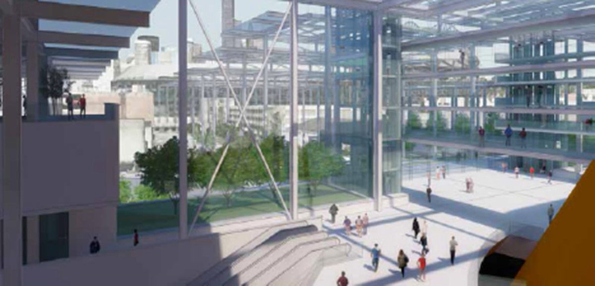 Inside the arena, facing North (360 Architecture)